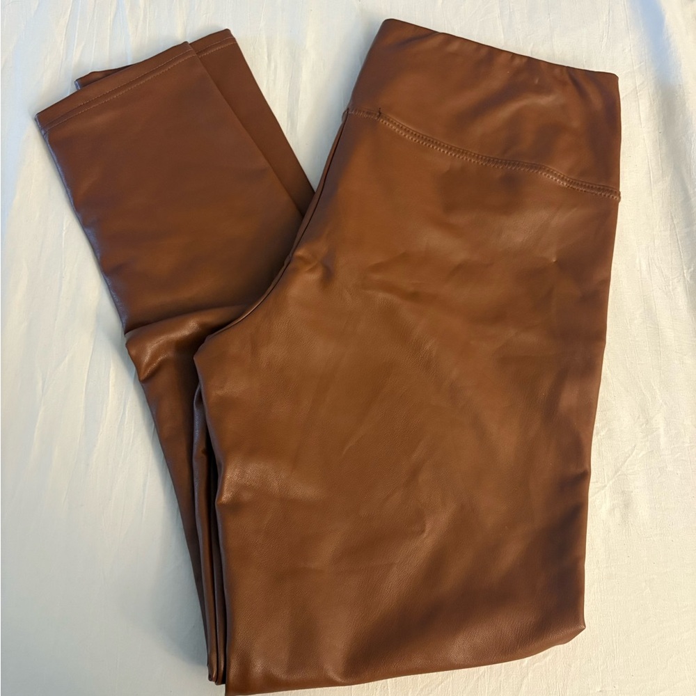 Bagatelle Brown Faux Leather Leggings